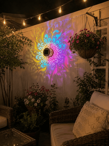 Solar Mandala Projector Wall Light
