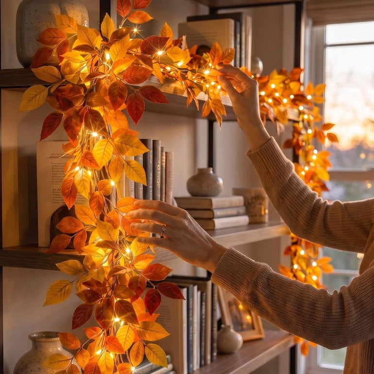 🏆5K+ people purchased it in the past week.💥 Harvest Harmony Garland 🍂6.6 ft WIth light