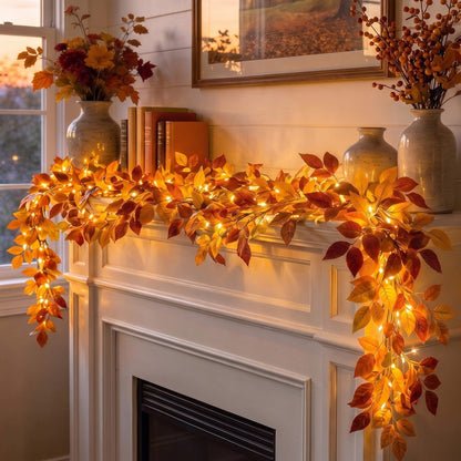 🏆5K+ people purchased it in the past week.💥 Harvest Harmony Garland 🍂6.6 ft WIth light