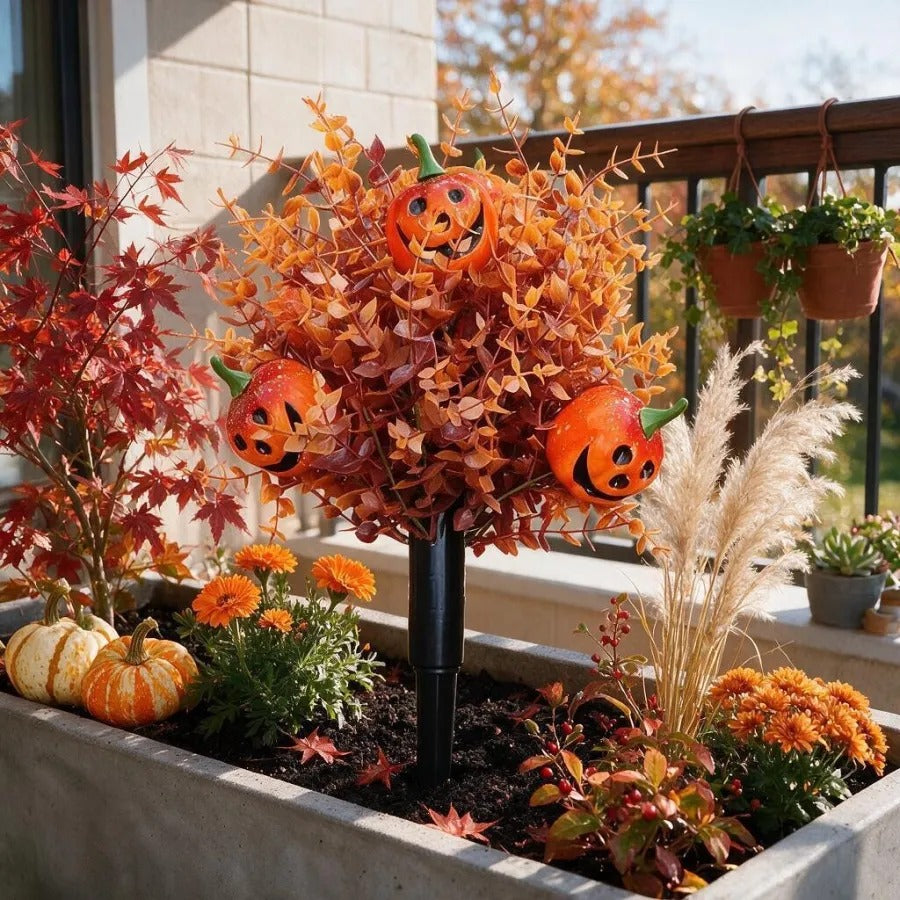 Just Arrived 🔥 Artificial Autumn Halloween Pumpkin & Tree Stump Decoration