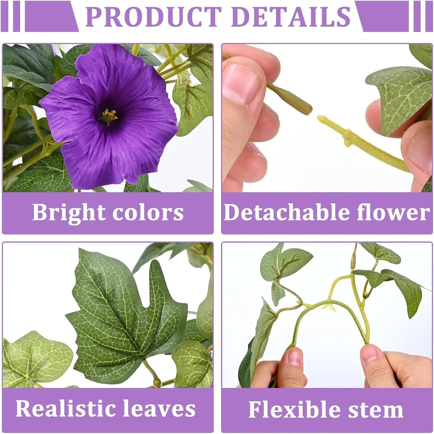 Spring Faux Petunias Silk Flower UV Resistant No Fade Floral