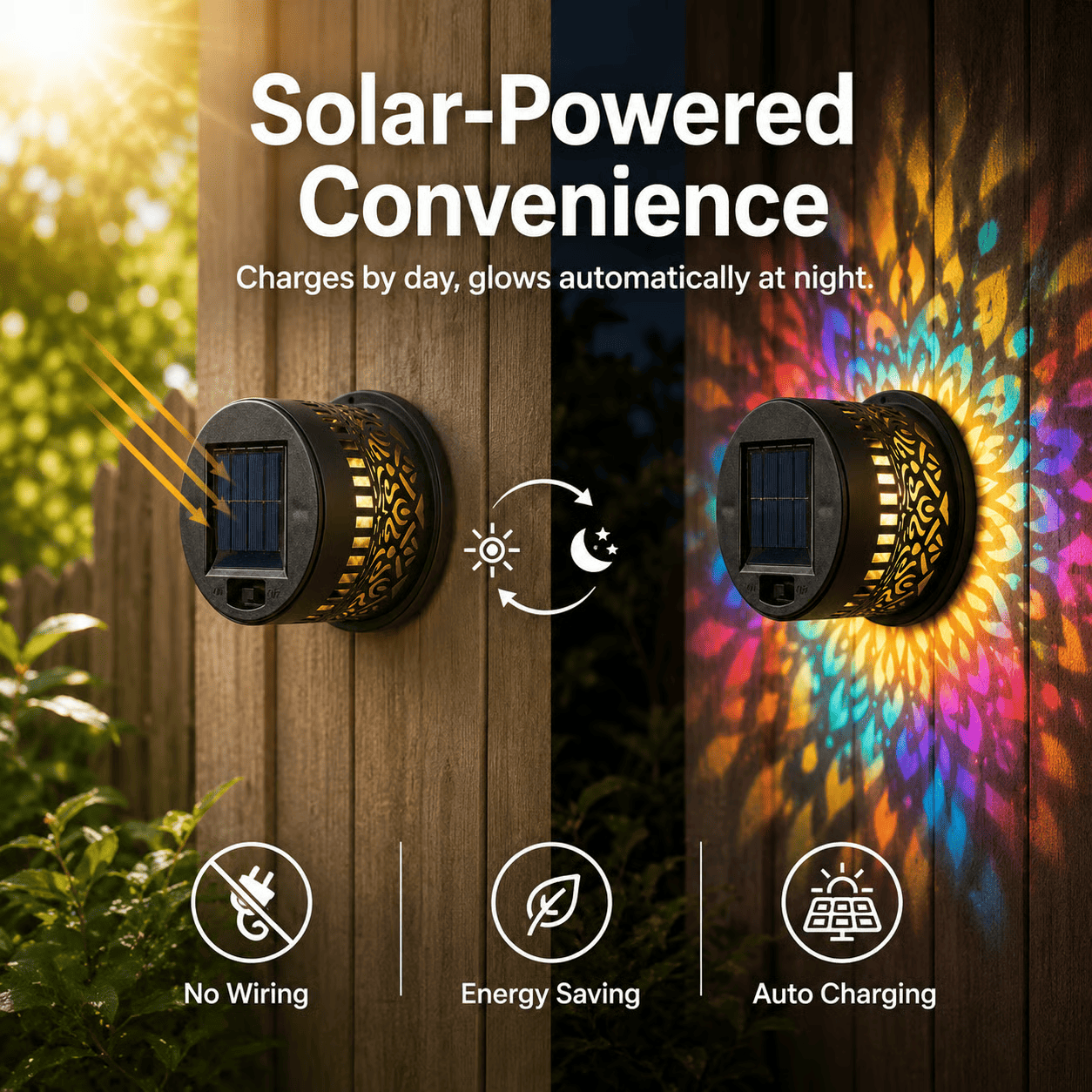 Solar Mandala Projector Wall Light