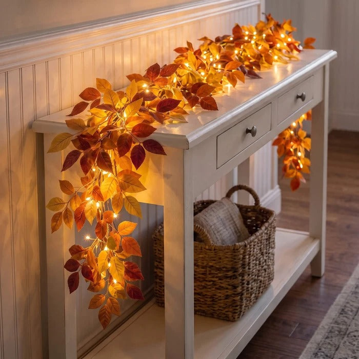 🏆5K+ people purchased it in the past week.💥 Harvest Harmony Garland 🍂6.6 ft WIth light