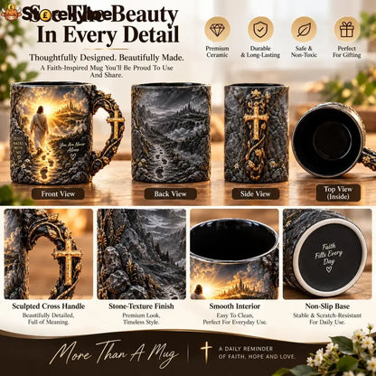 ✝️🔥Last Day 49% OFF🔥✝️ Jesus Walks With Me™ – Heat-Reveal Faith Mug | You Are Never Alone