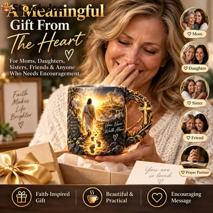 ✝️🔥Last Day 49% OFF🔥✝️ Jesus Walks With Me™ – Heat-Reveal Faith Mug | You Are Never Alone