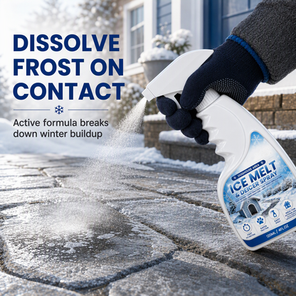 Outdoor De-Icing & Snow Melting Spray ¨C pet-safe, dissolves frost on contact. Clear steps, walkways & patios fast