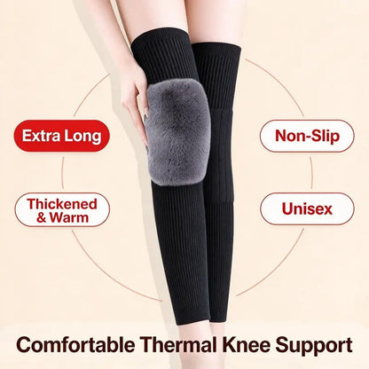 Long Knee Pads for Men and Women, One Size with Thick Wool Lining ??