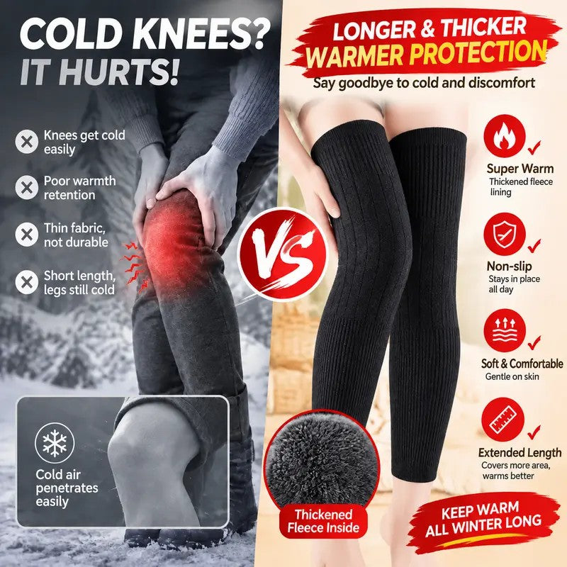 Long Knee Pads for Men and Women, One Size with Thick Wool Lining ??