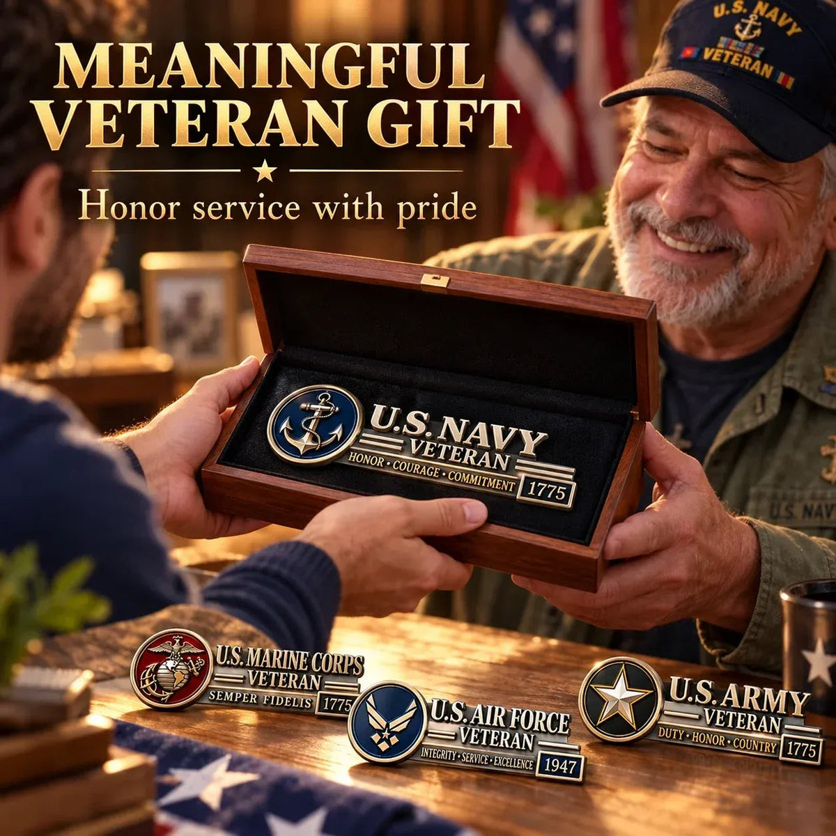 ??????? Veteran Honor 3D Metal Car Emblem ¨C A Tribute to Service & Pride