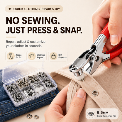 ?? 100Pcs Invisible Colored Metal Buckle & Manual Pressure Pliers | Quick Clothing Repair & DIY