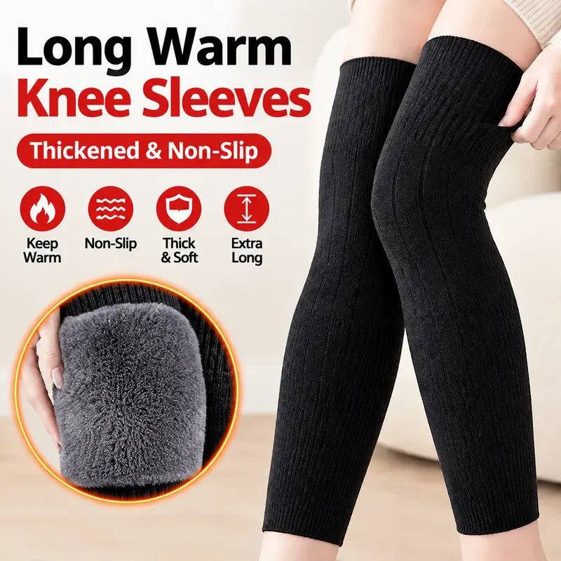 Long Knee Pads for Men and Women, One Size with Thick Wool Lining ??