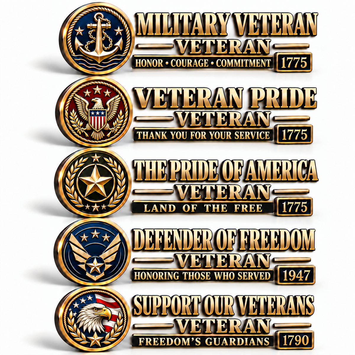 ??????? Veteran Honor 3D Metal Car Emblem ¨C A Tribute to Service & Pride