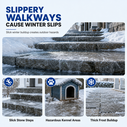 Outdoor De-Icing & Snow Melting Spray ¨C pet-safe, dissolves frost on contact. Clear steps, walkways & patios fast