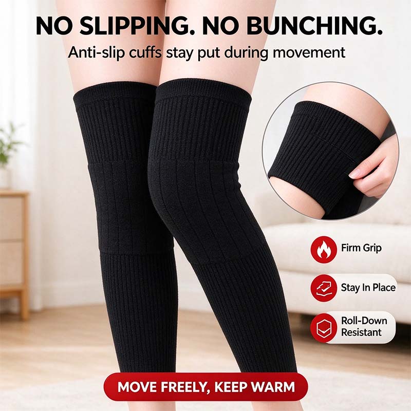 Long Knee Pads for Men and Women, One Size with Thick Wool Lining ??