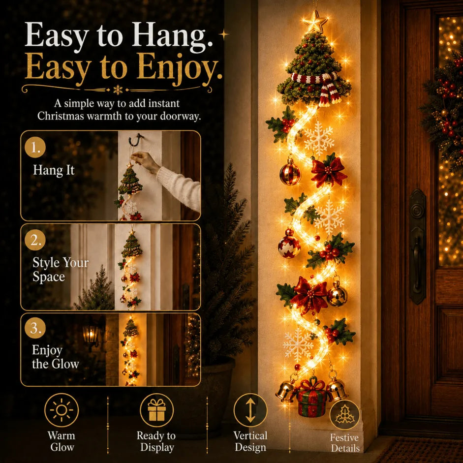 ? Last Day 49% OFF ¨C ??MerryCascade? Glowing Christmas Door Hanger | 6 Festive Light Designs?