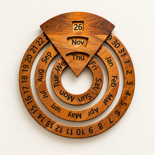 Vintage Wooden Perpetual Calendar ¨C Timeless Desk Decor