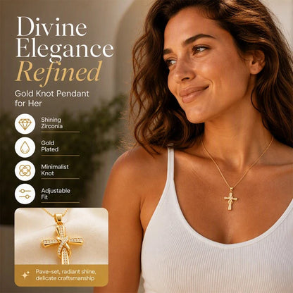 ?? LIMITED TIME 49% OFF! Women's Sparkling Twisted Knot Cross Pendant Necklace ¨C Elegant Faith-Inspired Design with Brilliant Shine ?