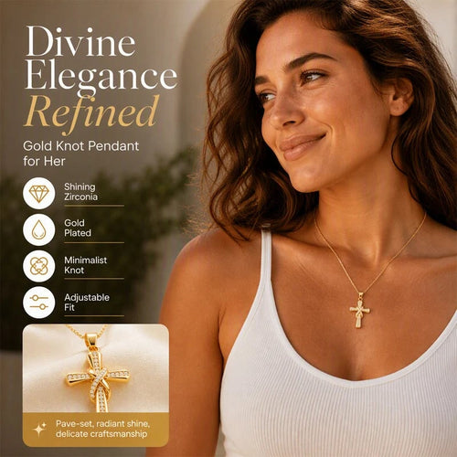 ?? LIMITED TIME 49% OFF! Women's Sparkling Twisted Knot Cross Pendant Necklace ¨C Elegant Faith-Inspired Design with Brilliant Shine ?