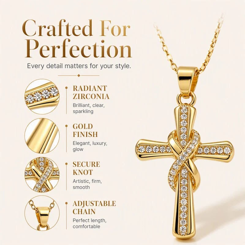 ?? LIMITED TIME 49% OFF! Women's Sparkling Twisted Knot Cross Pendant Necklace ¨C Elegant Faith-Inspired Design with Brilliant Shine ?