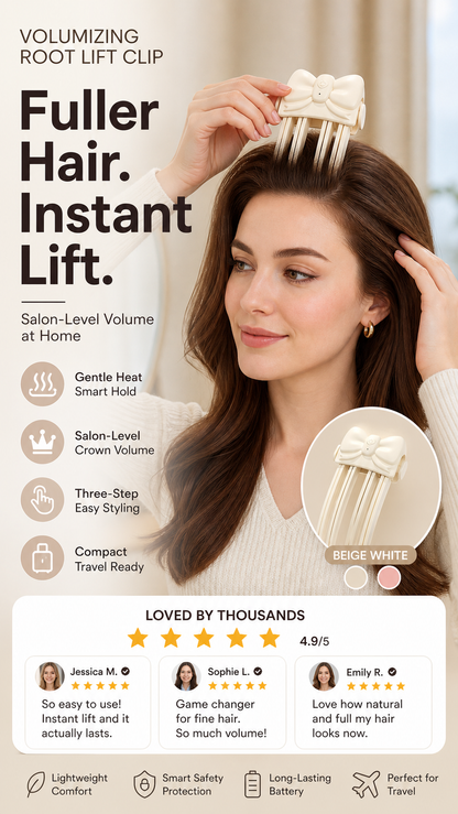 📢49% OFF !! ⏰Wireless Heated Volumizing Root Lift Clip - Salon Crown Volume Styling Tool for Fine Flat Hair