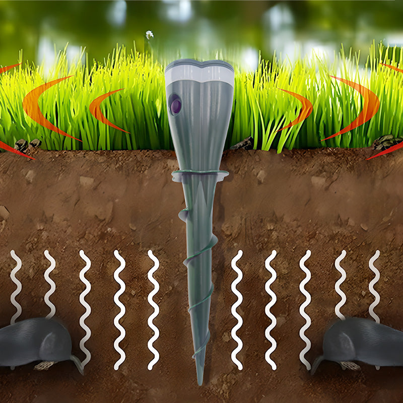 Outdoors Solar Powered Waterproof Screw Mole Repellent