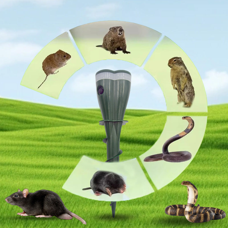 Outdoors Solar Powered Waterproof Screw Mole Repellent