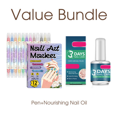 ⏳ 50% OFF! 🎨Dual-Tip Nail Art Pens – Quick-Dry, No UV Lamp, Fine & Brush Tips, 12/24 Colors, Easy DIY Nail Art 💅🖌️