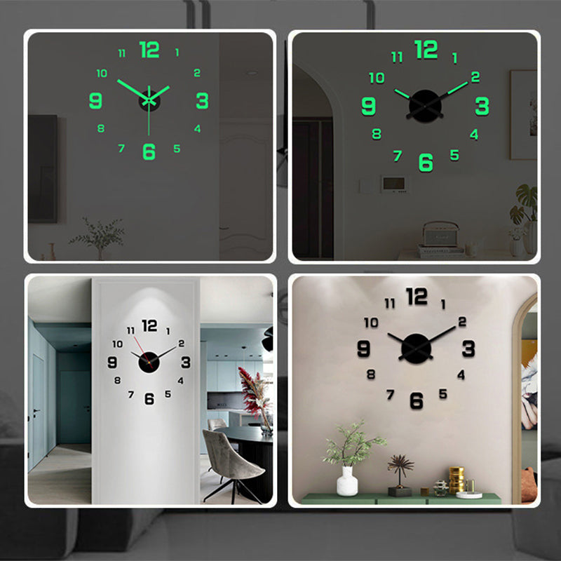 ⏰3D DIY Luminous Acrylic Wall Clock – Modern Decorative Clock Set
