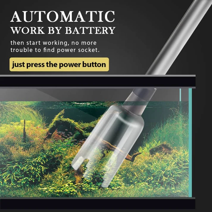 Electric Aquarium Gravel Cleaner—battery-operated, Adjustable Length, And Easy To Use—suitable For All Aquariums