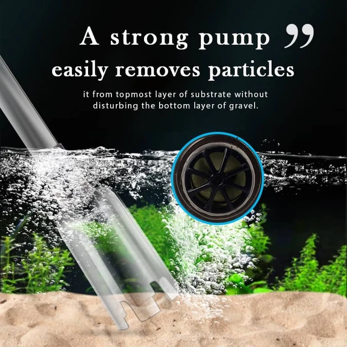 Electric Aquarium Gravel Cleaner—battery-operated, Adjustable Length, And Easy To Use—suitable For All Aquariums