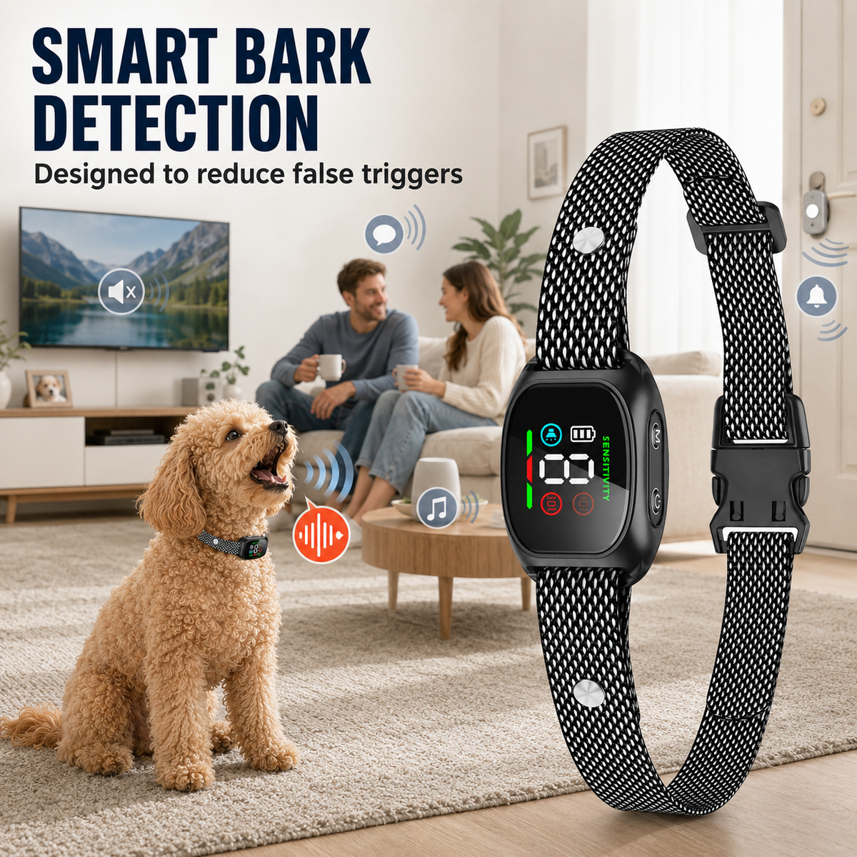 🐕2026 HOT SALE🥳 Anti Bark Collar – Smart anti‑false triggering filters out other barks. IP67 waterproof & USB rechargeable – worry‑free training anywhere! 💦✅