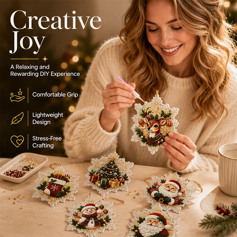 🎄 LIMITED-TIME 50% OFF! ✨ Christmas DIY Painting Hanging Ornaments Set – Pearl Shine, Fun Craft, Festive Decor ✨