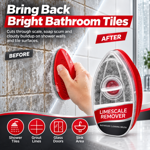 🧽 2-in-1 Bathroom Cleaning Brush | Refillable Scrubber with Built-In Cleaner Dispenser