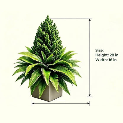 💥Last Day 70% OFF🌱 Lush Artificial UV Resistant Pine & Boston Fern Potted Plant